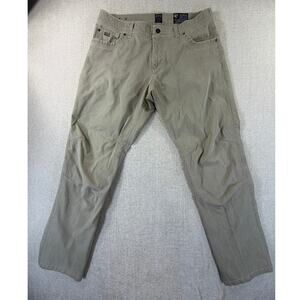 Kuhl Mens 38x34 Tan Sykeout Kord 5 Pocket Straight Leg Outdoor Travel Pants Work